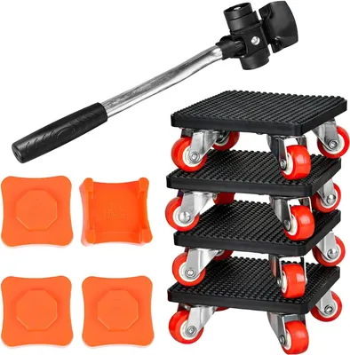 Obrázok produktu pre Nábytkové kolieska 500 kg, 4 ks, 360° otočné kolieska, pre transport