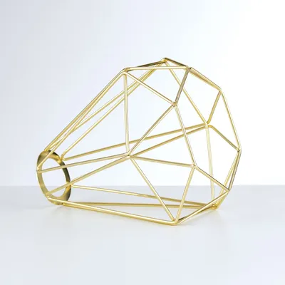 Produktbild von Schirmgestell Vintage Retro (Ø 185 mm), Höhe 195 mm, Öffnung 42 mm, Goldenes Lampenschirm im Draht Käfig Industrial Design für Hängeleuchten, Tischleuchten, Stehleuchten, Metall, Gold