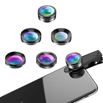 Produktbild von Kameraobjektive Apexel 6-in-1 für Smartphone / Tablet mit Clip