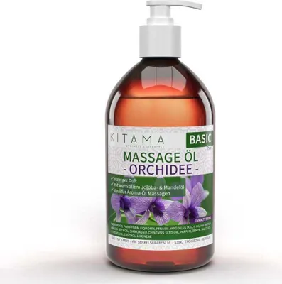 Produktbild von Kitama Aroma Massageöl Orchidee 500ml I Pflegendes Körperöl für Massagen I Aroma-Öl für Massage, Thai-Massage & Spa