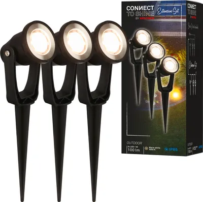 Immagine prodotto di CONNECT TO SHINE Set di espansione Lilis con set di 3 faretti da giardino a LED, IP65