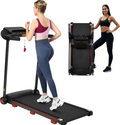 Produktbild von Laufband für Zuhause, Laufband Klappbar mit Steigung 8%, Laufbänder Leise bis 14km/h, 3,0 HP Treadmill für Zuhause mit LED Anzeige & Bluetooth