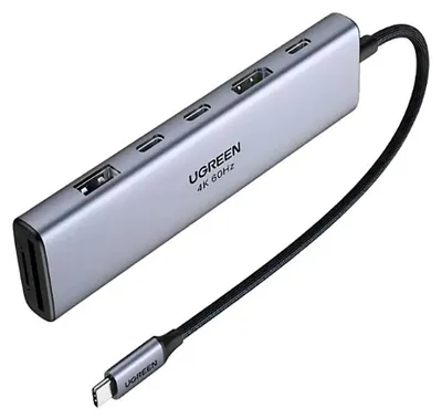 Produktbild von Ugreen REVODOK 7-IN-1 4K@60HZ HDMI DOCK, Andocken, Dock, Grau, SD