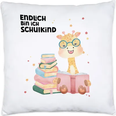 Produktbild von Endlich bin ich Schulkind Kissen Inkl. Füllung Sohn Tochter Schuleinführung