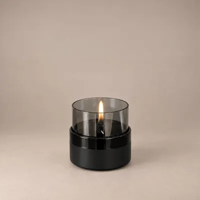 Produktbild von Tenderflame Rosie 10 Black/Smoke Ceramic - Tischkamin Tischfeuer Indoor, Bioethanol-Alternative mit Tenderfuel, dekoratives Deko-Feuer für Wohnzimmer, Tisch und Balkon