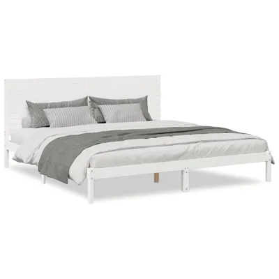 Obrázok produktu pre Extra dlhá posteľ bez matraca biela 180x210 cm masívne drevo