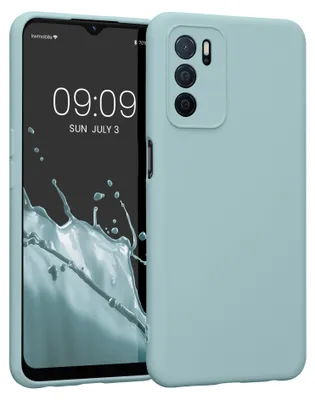 Produktbild von kwmobile Slim Case kompatibel mit Oppo A16 / A16s / A54s Hülle - Handyhülle aus Silikon in Cool Mint