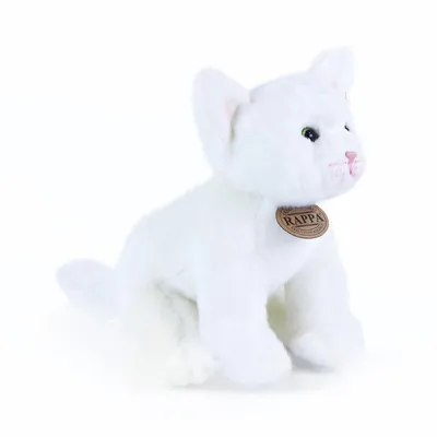 Obrázok produktu pre Plyšová mačka sediaca biela 24 CM ECO-FRIENDLY