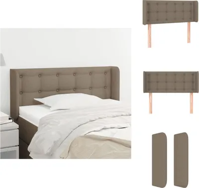 Produktbild von vidaXL Kopfteil mit Ohren Taupe 93x16x78/88 cm Stoff -  Kopf- & Fußenden