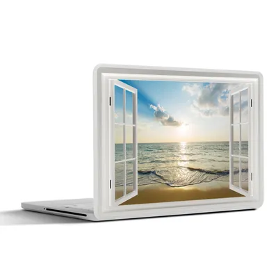 Produktbild von MuchoWow® Laptop Aufkleber Sticker Cover Aussicht - Sonne - Meer 30x21 cm - Sticker für Laptop - Selbstklebend