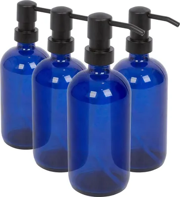 Produktbild von Harbor Housewares Seifenspender aus Glas – 500 ml – Blau – 4 Stück