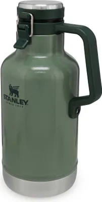 Zdjęcie produktu dla Stanley Classic Easy-Pour Growler 1,9 Liter / 64oz Hammertone Green Thermoisolierter Edelstahl Growler - Hält Bier kalt & frisch - Auslaufsicher - Spülmaschinenfest