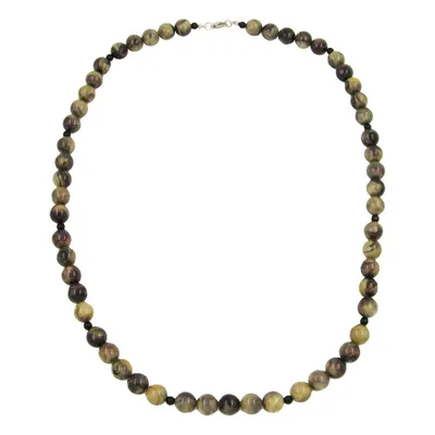 Produktbild von Kette Perlen 12mm Perle Kunststoff oliv-schwarz-marmor 75cm olivgrün 12mm