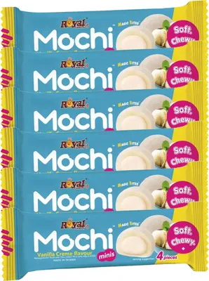 Produktbild Royal Family Mochi Vanille Snack Riegel Soft Chewy 40g 6er Pack