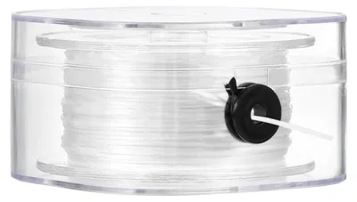 Elastisches Armband-Gummiband, 0,8 mm x 90 m, weiß, mit Nadel
