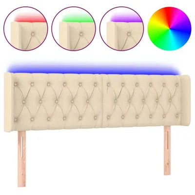 Produktbild von vidaXL LED Kopfteil Creme 147x16x78/88 cm Stoff