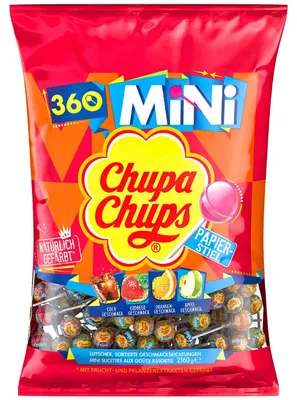Image de Chupa Chups Mini, sucette aux fruits, sucette, sucette, en sachet, 360 pièces, 2.16 kg