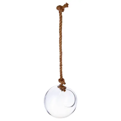 Produktbild von Kugelvase glas und seil d19cm - Atmosphera créateur d'intérieur