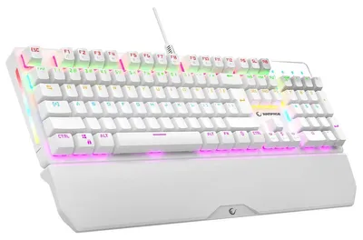 Imagen del producto de Teclado mecánico para juegos Rampage Kb-R86, con cable, interruptores Umbra Blue, color blanco