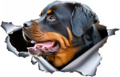 Imagen del producto de Calcomanía reflectante de rottweiler, de 22 cm, para coche y portátil