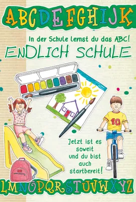 Produktbild von Schulanfang - Glückwunschkarte im Format 11,5 x 17 cm mit