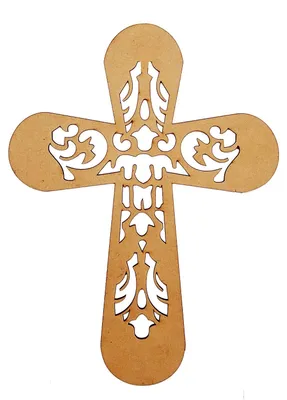 Holz-Wandaufhängung Jesus Kreuz, unbehandelt, 17,8x25,4 cm
