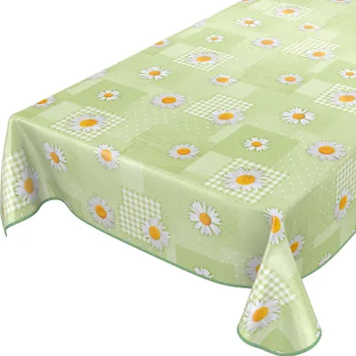 Produktbild von Tischdecke Wachstuch Blumen Grün Robust Wasserabweisend Breite 140 cm Länge 120 cm