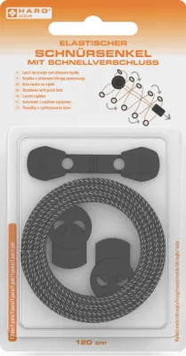 Produktbild von HARO Schnürsenkel mit Schnellverschluss 1.200 mm schwarz 1 Paar
