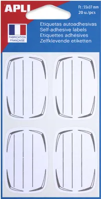 Immagine prodotto di agipa Buchetiketten, weiá/grau, 37 x 55 mm, liniert