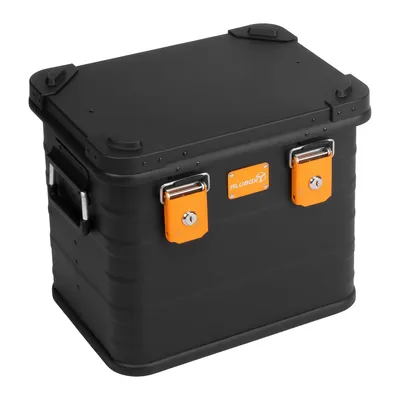 Produktbild von ALUBOX schwarz Alukisten mit Druckguss Stapelecken - Schloss mit Schlüssel abschließbar - - 31 Liter