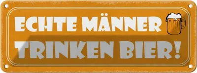 Produktbild von vianmo Blechschild 10x27 cm Echte Männer trinken Bier Frauen Spruch Zitat