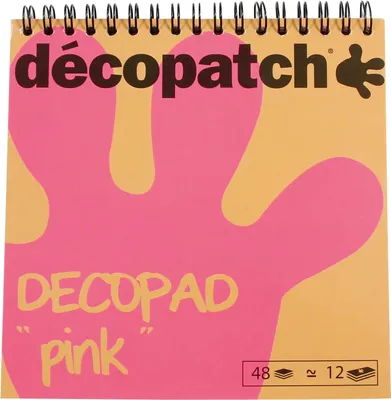 Produktbild von Décopatch 5x Décopad, Block 48 Bl Décopatch-Papier 15x15 cm, rosa Rosa BLOC02O