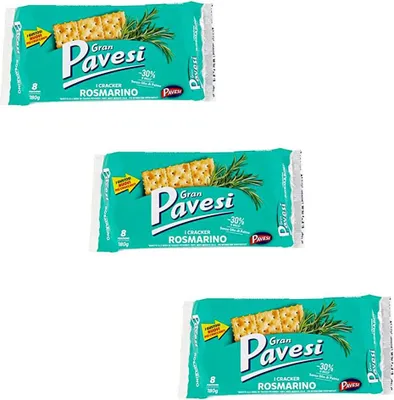 Produktbild von 3x Gran Pavesi Crackers Rosmarin Salzgebäck gesalzen kekse 250g