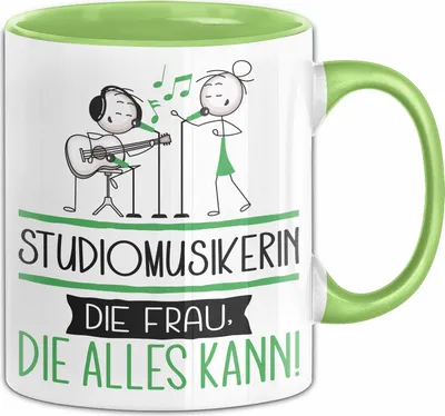 Produktbild von Studiomusikerin Geschenk Tasse Becher Die Frau Die Allen Kann Geschenkidee für eine Studiomusikerin Lustig (Grün)