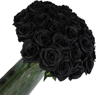 Obrázok produktu pre Umelé ruže 12 kusov, 53 cm, realistické kvety, na svadbu, Halloween, dekoráciu