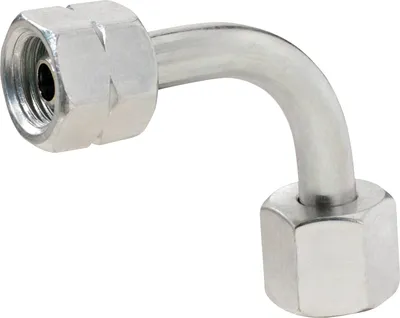 Produktbild von Verbindungsstück 90° 1/4' Überwurfmutter auf Rohrstutzen 8mm mit Schneidring