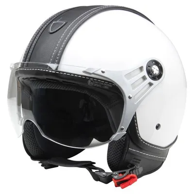 Immagine prodotto di Casco jet CMX - casco scooter Pepper bianco lucido + pelle nero "M"