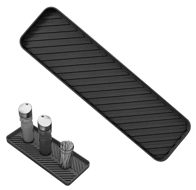 Silikon-Abtropfmatte, schwarz, 40,5 x 11,5 cm, rutschfest