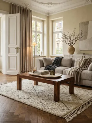 Produktbild von Couchtisch  Massiv-Holz Sheesham 110cm breit Wohnzimmer-Tisch Design dunkel-braun Landhaus-Stil Beistelltisch