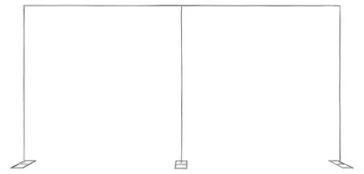 Zdjęcie produktu dla Stojak do tła fotograficznego - regulowany metalowy łuk - wymiary 6x3 m - regulowana wysokość 1–3 m - regulowana szerokość 2–6 m - rama ze stalowych rur - idealny na wesele i imprezy - kolor srebrny