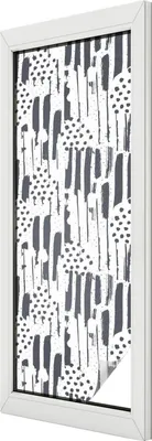 Obrázek produktu pro Vitrážová fólie na okna - 146x50 cm - vitrážový vzor - neprůhledná dekorativní fólie na ochranu soukromí - samolepicí, UV ochrana - pruhy a tečky