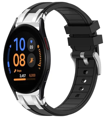 Obrázek produktu pro Pro Samsung Galaxy Watch FE 40mm Silikonová rychloupínací stříbrná přezka Náhradní pásek na ruku Black