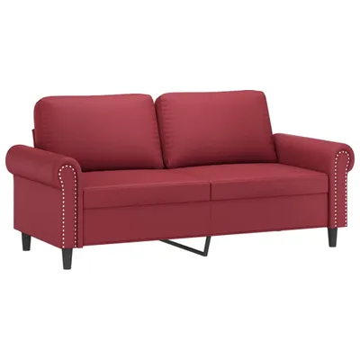 Image de vidaXL Canapé 2 places vin rouge 140 cm similicuir