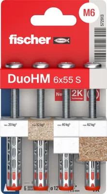 Image de Chevilles métallique pour corps creux DuoHM 6X55 embout PZ - FISHER - 572913