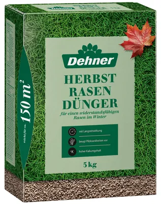 Produktbild von Dehner Herbstrasendünger mit Langzeitwirkung, 5 kg, für ca. 150 qm