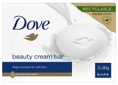 Produktbild von Dove Feuchtigkeitsspendende Seife, cremige Waschlotion, für empfindliche Haut, 2 Stück à 90g