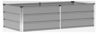 Produktbild von Pflanzkübel Hellgrau 160 x 80 x 45 cm Stahl, Hochbeet Pflanzbeet Blumenkasten
