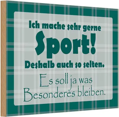 Produktbild von vianmo Holzschild 12x18 cm Ich mache gerne Sport Hobby
