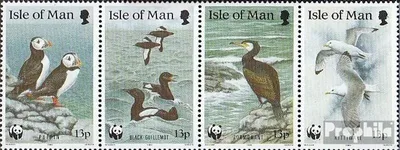 Produktbild von Briefmarken GB - Isle of Man 1989 Mi 408-411 Viererstreifen (kompl.Ausg.) postfrisch Seevögel