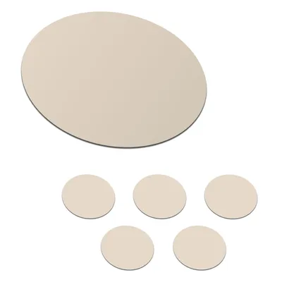Produktbild von KitchenYeah®  Glasuntersetzer Rund 6er Set Beige - Unifarben 10x10 cm Untersetzer für Gläser - Getränkeuntersetzer - Tischplattenschutz - Tischuntersetzer für Tassen Tisch Bar Glas